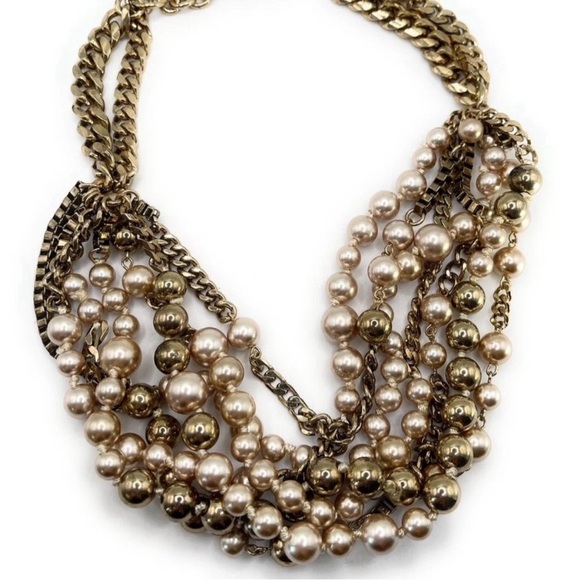 Stella & Dot Layered Gold and Pearl Necklace AND a Matching Bracelet - Picture 4 of 8